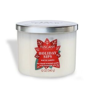 TUSCANY CANDLE Holiday Sips Winter Sangria Scented Holiday Soy Blend Candle 12oz
